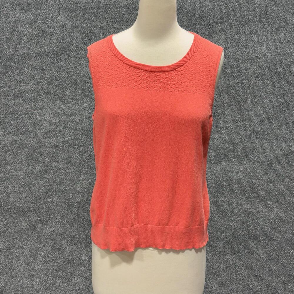 Cable & Gauge Sweater Womens PL Pink Sleeveless Scoop Neck Knit Tank Top